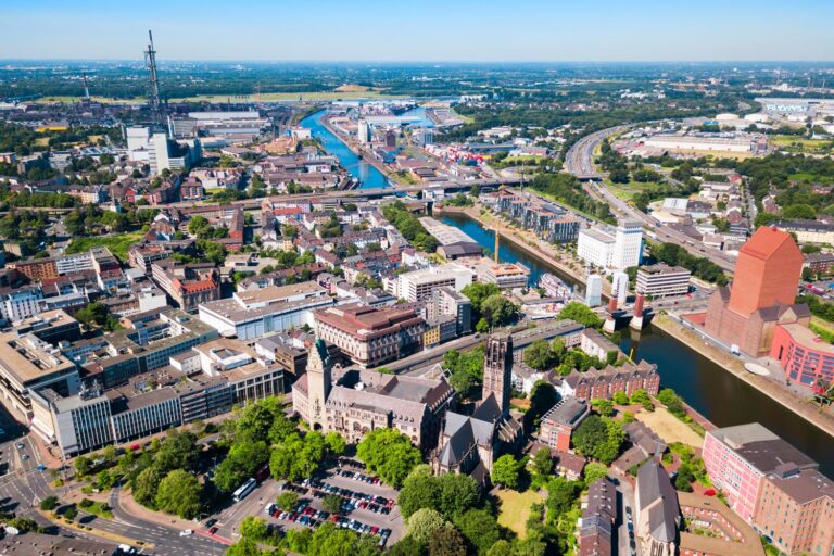 Luftaufnahme der Stadt Duisburg