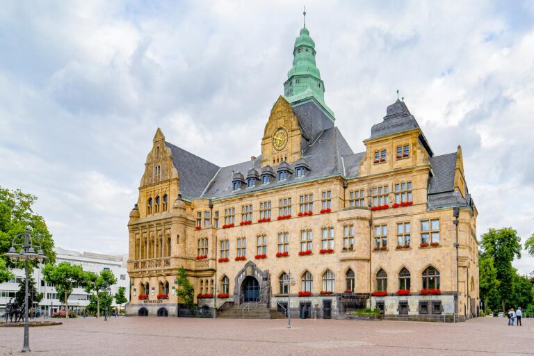 Blick auf den Rathausplatz Kaiserwall Erlbruch in Recklinghausen